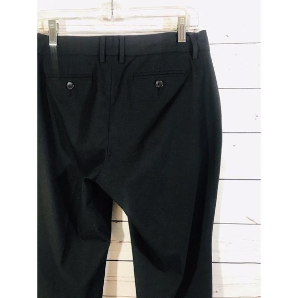 Gap Dress Pants Womens Sz 4 x  23 Crop Black Career Straight Leg Cuffed Flat - Picture 5 of 5